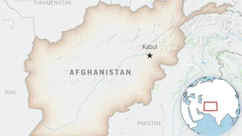 This is a locator map for Afghanistan with its capital, Kabul.