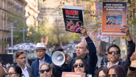 Minority human rights organisation protesting