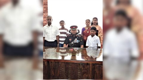 Colonel Vijayakumar with his family