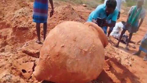 The ancient urn unearthed in Karur