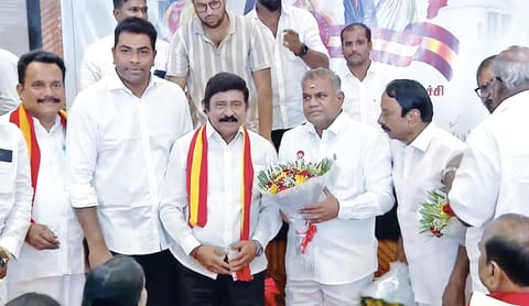 RV Udhayakumar joins TVK