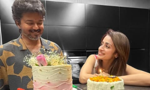 Trisha celebrates CM Vijay's birthday, shares photo on Instagram
