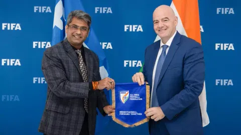 Kalyan Chaubey and Gianni Infantino