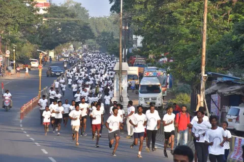 Athletes, public running a protest marathon to save Arasaradi Railway sports  stadium in Madurai on Sunday