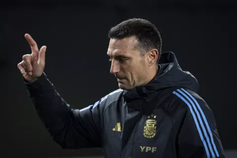 Lionel Scaloni during the recent match against El Salvador