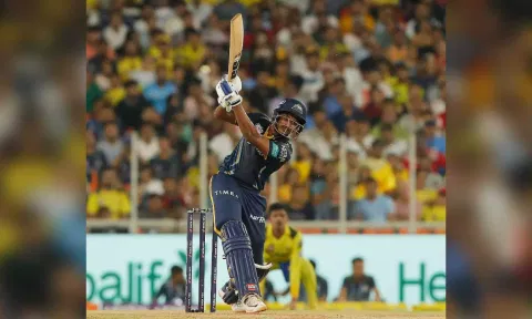 Sai Sudharsan scores 96 runs off 47 balls. (Twitter/@IPL)