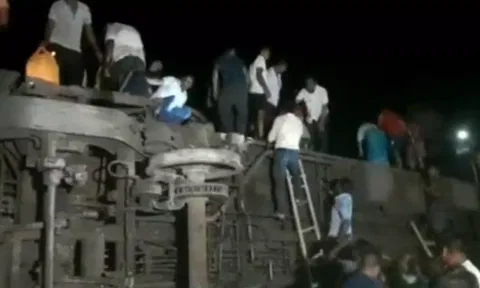 Visual from the train accident (ANI)