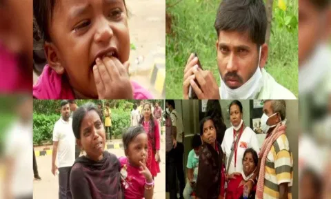Families of victims waiting for the deceased bodies