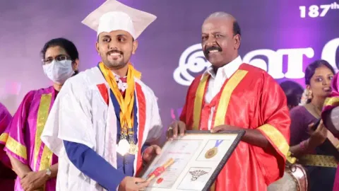 The 187th Graduation ceremony of Madras Medical college was held today under the presence of Health Minister Ma Subramanian, Mayor Priya Rajan and HR&amp;CE minister PK Sekar Babu