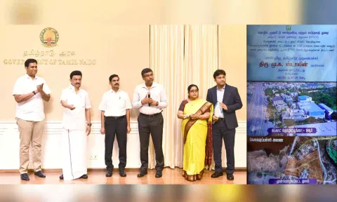 Stalin lays foundation stone for TTRO plant at Rs 187.20 cr in Hosur (Twitter/@CMOTamilnadu)