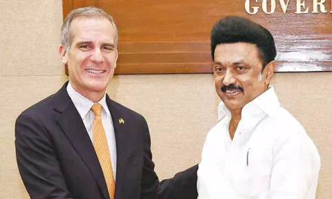 CM Stalin with US Ambassador to India Eric Garcetti
