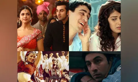 Stills from Kabira, Kabhi Kabhi Aditi, Chaiyya Chaiyya, Phir Se Ud Chala (Image source: Twitter)