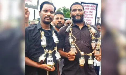 AIADMK workers stage unique protest