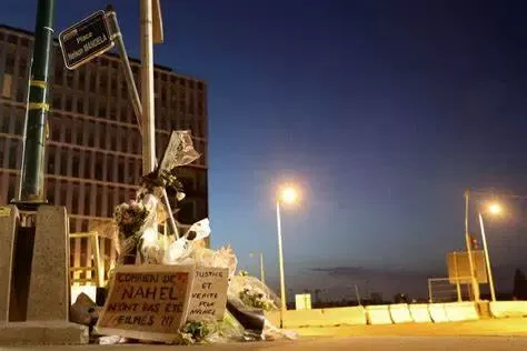 Flowers at Nelson Mandela Square in Nanterre, where Nahel, a 17-year-old teenager, was killed by a French police officer during a traffic stop last week. (Photo: Reuters)