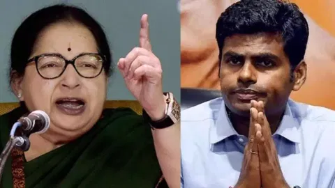 Jayalalithaa and K Annamalai 
