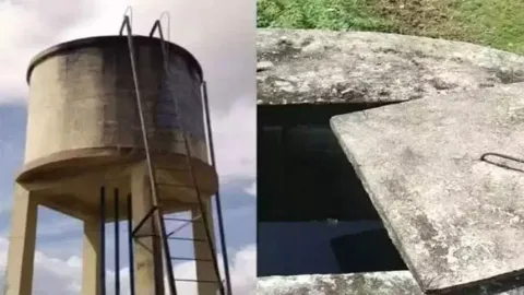 he overhead water tank at Vengavayal village in Pudukkottai district, in which human faeces was found floating, in December 2022.
