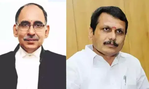 (L) Justice CV Karthikeyan; Senthilbalaji(R)