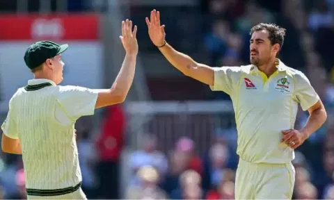Australian players celebrating a wicket (IANS)