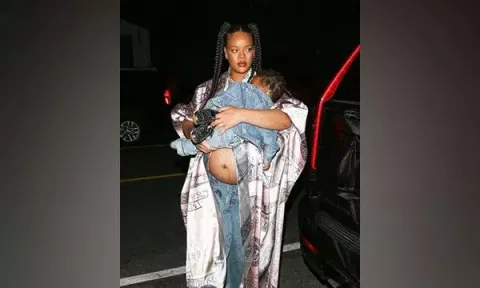 Rihanna and her son RZA Athelston Mayers (ANI)
