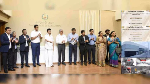Chief Minister M K Stalin on Monday launched a programme introducing smart boards (Photo: Twitter/@CMOTamilnadu)