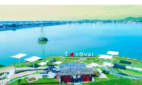 Drone view of the redeveloped Periyakulam Lake