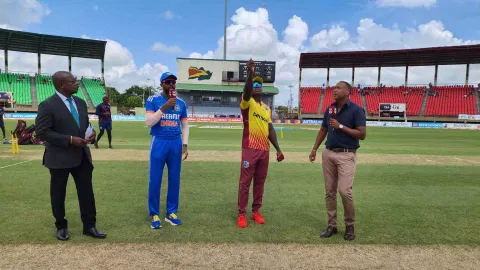 3rd T20I: West Indies win toss, opt to bat against India; Yashasvi Jaiswal makes debut