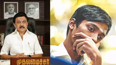 (L-R) MK Stalin; Praggnanandhaa
