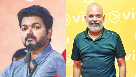 (L-R) Actor Vijay; Venkat Prabhu&nbsp;