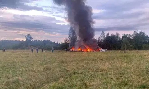 Private plane crashed in Moscow's Tver region &amp; Wagner Chief Yevgeny Prigozhin was on the list of passengers. (AFP)