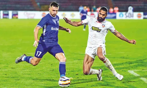 Jordan Murray in action in the quarter-final game against FC Goa