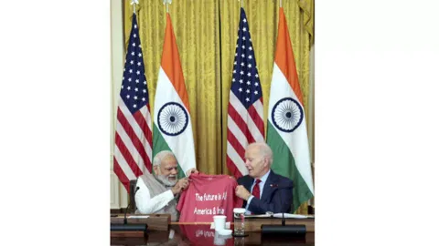 &nbsp;US President Joe Biden with Prime Minister Narendra Modi (Photo/PTI)