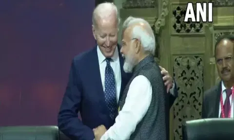 Prime Minister Narendra Modi with US President Joe Biden&nbsp;