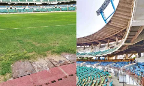 The pitch at the stadium