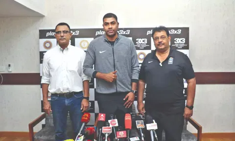 (L to R) Aezaz Ahmed, Secretary TNBA, Arjun Aadhava, President of BFI and Norman Isaac, Chairman, BFI