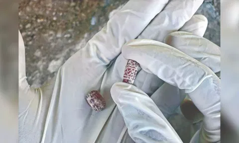 TNSDA unearthed two Carnelian beads inside an urn at Kondagai in Keeladi.