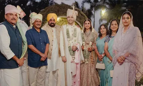 Raghav-Parineeti with CMs Kejrwial, Bahgwant Mann