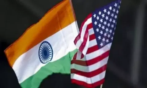 National flags of India and the US 