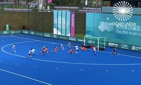 Screengrab of the game. Twitter - Hockey India