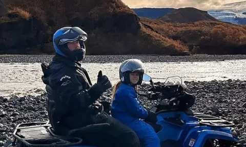 Chris Hemsworth with 11-year-old daughter India Rose in Iceland. (IANS)