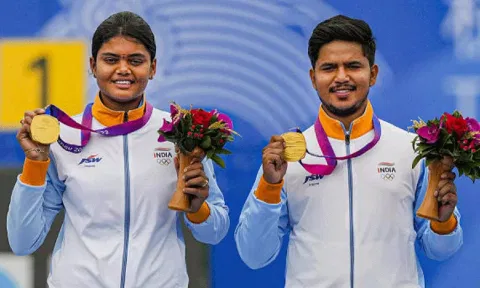 Jyothi Surekha Vennam and Ojas Pravin Deotale. (PTI)