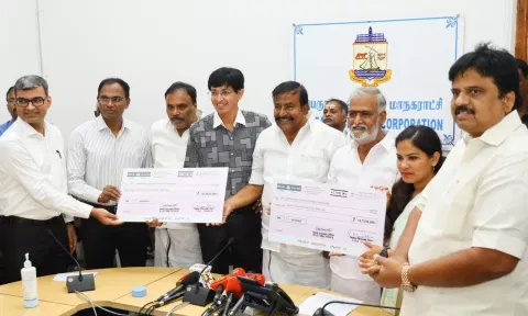 CMDA hands over fund to GCC to improve Truck Terminal in Madhavaram&nbsp;