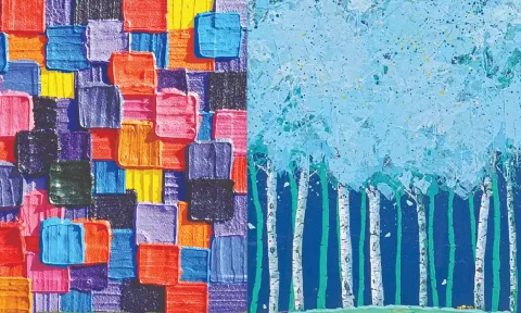 Artworks of Korean and Indian artists at the InKo Centre,