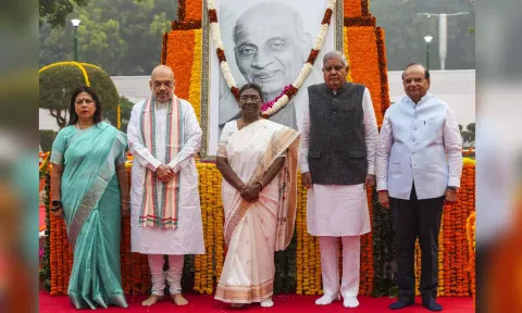 Prez Murmu, VP Dhankhar, Amit Shah, Meenakashi Lekhi, Vinai Kumar pay homage to Sardar Vallabhbhai Patel on birth anniversary (PTI)&nbsp;