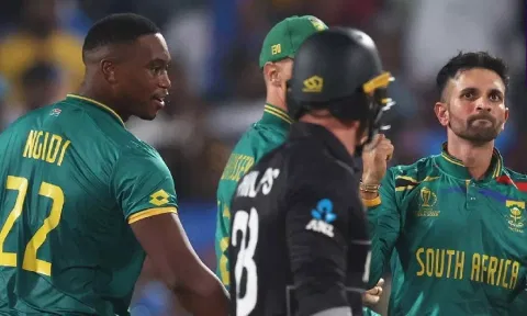 South African Players celebrates after a wicket (X/ICC)