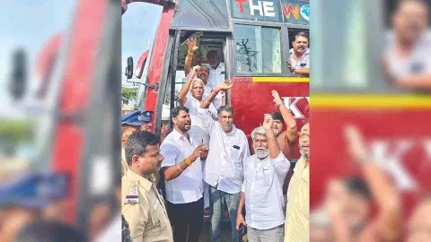 BJP workers being taken into custody by police in Coimbatore on Wednesday