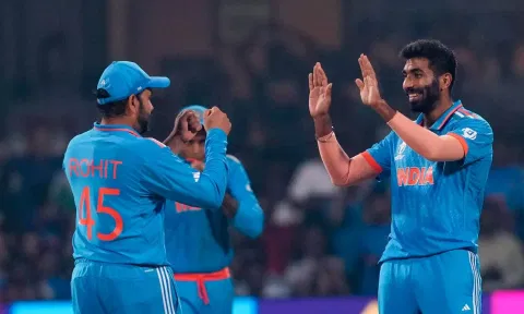 Bumrah celebrating after a wicket (PTI)
