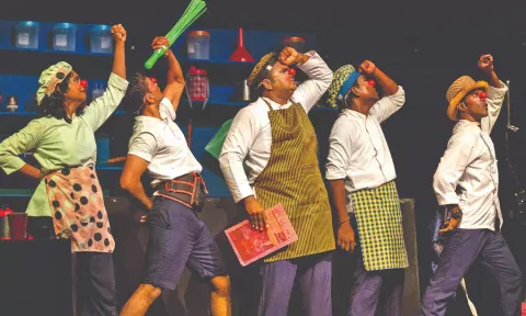 &nbsp;'Little Theatre' group performing before an audience