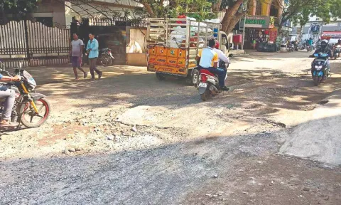 Damaged Rajaram Mehta Main Road