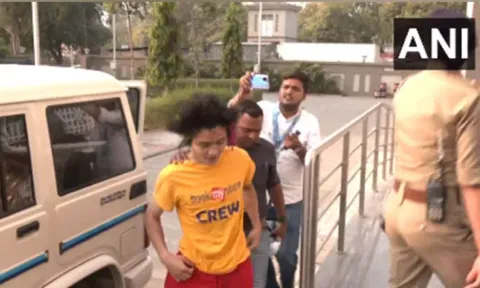 Police detains spectator who invaded field of play during ODI world cup final match (ANI)&nbsp;