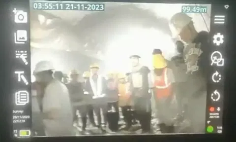 Visual of trapped workers from the endoscopy camera. (ANI)